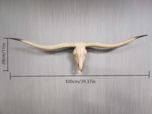 Faux Longhorn Cow Skull Wall Decor - Handmade Brown Horn
