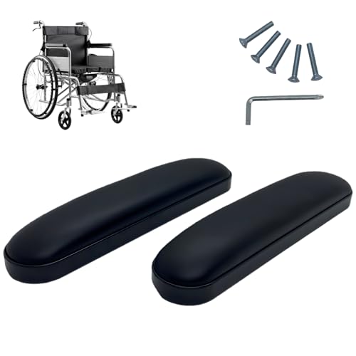 Ruawtcs Wheelchair Armrest Pads Premium Wheelchair Arm Pads 10-1/4(2pcs) Wheelchair Armrest Compatible with Most Brands of Wheelchairs -Black