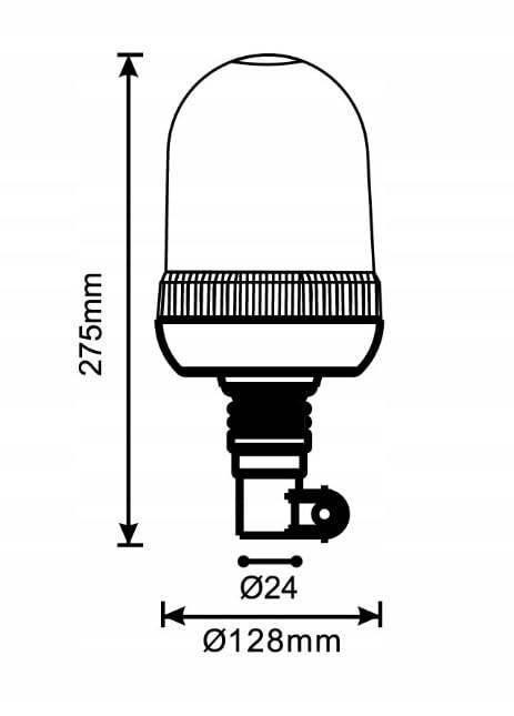 Kamar Lampa Ostrzegawcza Kogut, H1 12/24V, Pomarańczowa, Flex, Silnik Ślimakowy, IP56, R65