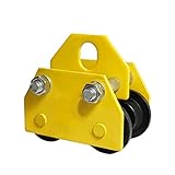 XWZ 6600LBS Load Capacity Steel Manual Trolley, Dual Wheels Beam Trolley Heavy Duty Push Beam, 3.3-5.9in Adjustable Width, for Straight Curved I Beam