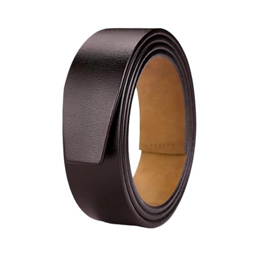 Black Brown Plus Size 130 140 150cm Buckleless 3.5cm Wide Leather Belt Without Automatic Buckle Belt