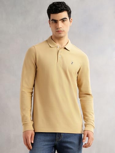 Image of Thomas Scott Men's | Solid | Full Sleeve | Regular Fit | Cotton Blend | Polo Collar | Casual Tshirt