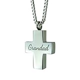  Grandad Cruz aldaba de lámpara de techo colgante con grabado personalizado - Memorial adorno de madera de fresno - cremación joyas