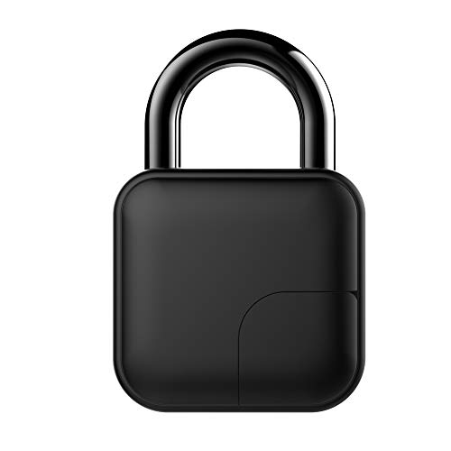 2023 Combination Lock Smart Bluetooth Fingerprint Padlock with APP Keyless Biometric Water Resistant Suitable for Gym Sports Bike School Locker Luggage Suitcase Office Backpack and Storage etc(Black)