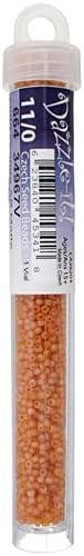 Czech Glass Seed Beads 11/0, Transparent Light Orange Matte AB 23g Vial, of DIY Jewelry Making Beads Preciosa (Jablonex)