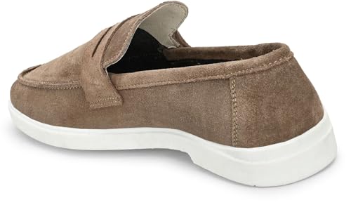 Image of Men Suede Leather Loafers with Bow - Cushioned Comfort, Durable Sole & Everyday Luxury