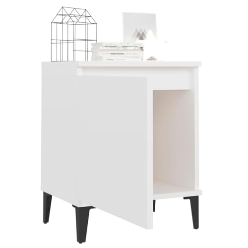 Table d'appoint stable blanche 40 cm pour ranger et organiser votre chambre