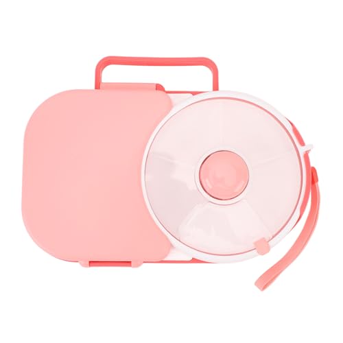 Snack Rotating Container, Divided Fruit & Snack Tray with Lid, Damp Proof Fruit Spinner Organizer