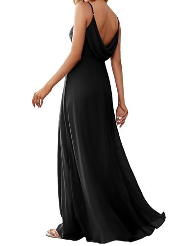 Image of Ever-Pretty Women's Summer Backless Spaghetti Strap Chiffon Bridesmaid Dresses Empire Waist Formal Wedding Guest Dress