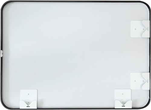 MIQU Badezimmerspiegel 80x60 cm Wandspiegel Groß Badspiegel ohne Beleuchtung Rechteckig mit Schwarz Metall Rahmen Dekorative Spiegel für… – Ansicht 2