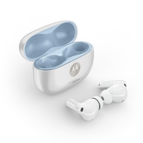 Motorola Moto Buds 2 Plus with Sound by Bose Dynamic ANC Advanced 6-mic System Bluetooth 6.0 (Pantone Bright White)