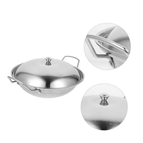 Wok de acero inoxidable con tapa resistente al calor miniatura 5