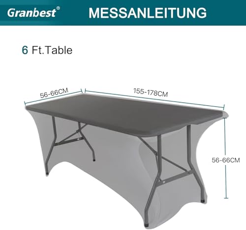Nappe ajustée sans pli Granbest grise en élasthanne pour table rectangulaire - 8