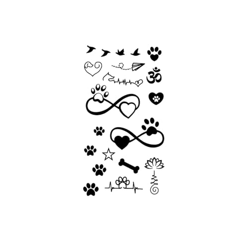 Best Friend Tattoos,Bird Bear Paw Bone Heart Design,Bird Tattoos,Lasts 1-2 Weeks,Real Tattoo...