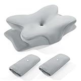 BALAPET 2 Pcs Velvet Cervical Neck Pillow Case, Soft Elasticity Pillowcase for Ergonomic Cervical Neck Pillow,Fuzzy Warm Flannel Pillow Cases with Zipper, Cover Only(Light Gray)