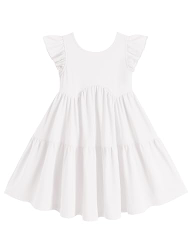 Arshiner Toddler Dress Girls Backless Tiered Summer Dresses Cute Swing Beach Sundress with Pockets for 2-8Y