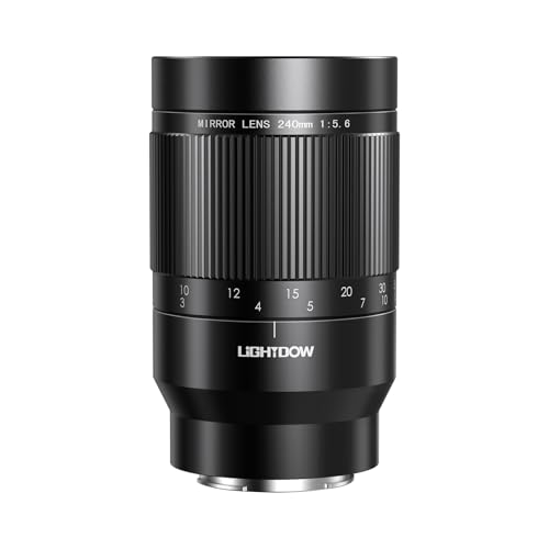 Lightdow 240mm F5.6 Reflex Lens – Telephoto Manual Focus SLR Cameras Lens for Sony Alpha A9 A7R A7S A7 A6500 A6400 A6300 A6000 A5100 A5000 NEX-7 NEX-6 NEX-5T NEX-5R
