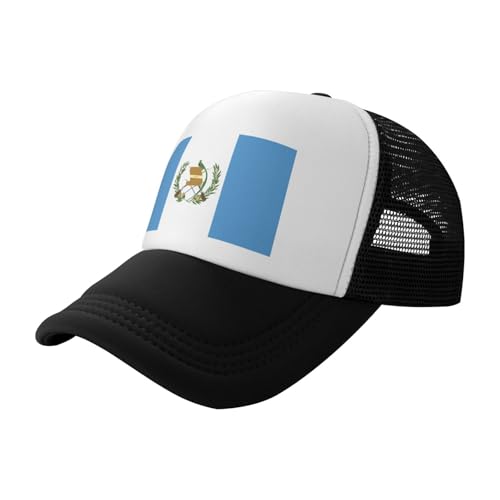 Gorra de béisbol negra de malla estampada con la bandera de Guatemala, sombrero de sol, adecuado para fitness, senderismo y viajes
