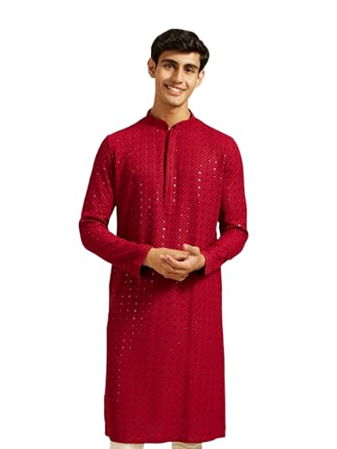 Image of DIWAS BY MANYAVAR Men's Viscose Embroidered|Sequined Kurta (1pc)