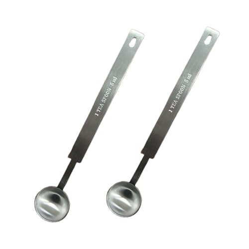 2Pcs Teaspoon (5 mL | 5 cc | 1 TSP | 1/3 Tablespoon) Stainless Steel Measuring Spoons Single Measuring Spoon Long Handle Scoop for Kitchen Cooking Baking