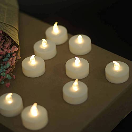 Image of YIWER Battery Tea Lights Candles - LED Tea Lights 200 Hours Pack of 12 (Warm White)