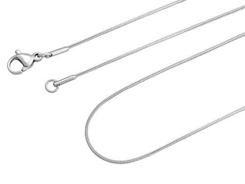 HAQUIL Thin Flexible Stainless Steel Snake Chain Necklace, Jewelry Gift for Men and Women 16/18/20/22/24/26/28/30' 1/1,2/1.5/2/2,5mm