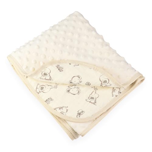 Hivia Couverture Naissance Carre Coton Bébé, Couette Polaire Douce et Respectueuse de la Peau|Éléphant