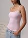 Starrylion Padded Lace Camisole Tops for Women Double Lined Sexy Square Neck Black Tank Top Going Out Outfits Club Party Shirt Blush Pink XS
