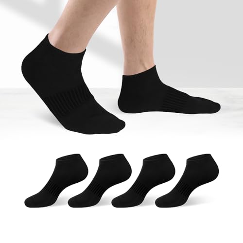 Mens Cushion Ankle Socks 4 Pack Low Cut Cotton Breathable Socks Size 10-13/13-15