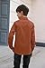 Boys' Long Sleeve Dress Shirts Classic Collared Button-Down Tshirt Solid Cotton Top with Chest Pocket Brown