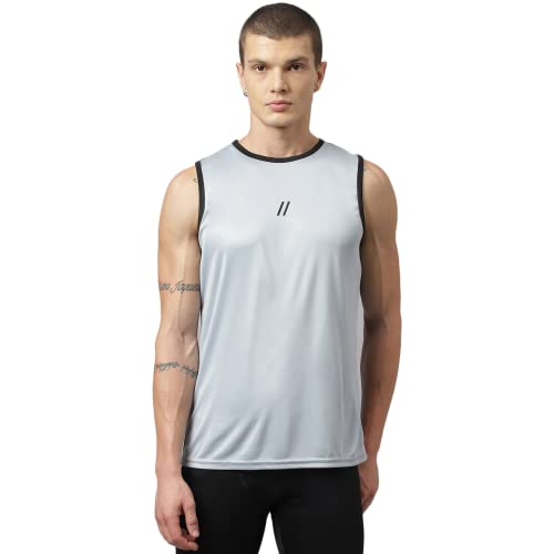 Image of ATICX Men's Polyester Sports Sleeveless T Shirt - Gym Vest, Workout Sando, Training Tank Top, Cut Sleeves Quick Dry Tee for Running, Swimming, Badminton, Fitness & Sports