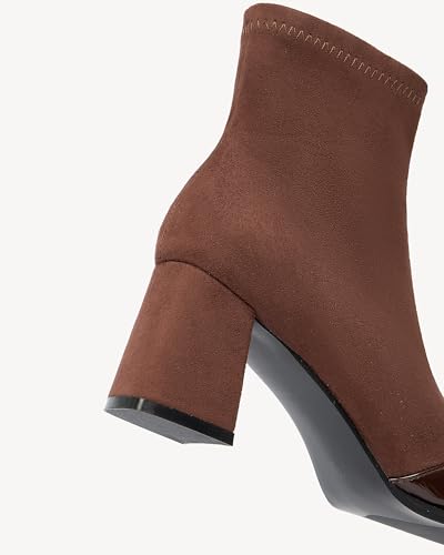 Women's Chunky Block Heel Ankle Boots - Pointed Toe Comfortable Work & Casual Booties with Non-Slip Sole4
