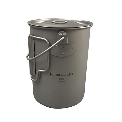 Jolmo Lander Titanium Pot With Bail Handle Outdoor Ultralight Titanium Cookware 900Ml #TOP2
