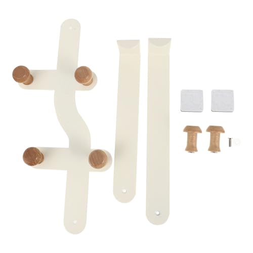 FONDOTIN ドア掛け収納連木製フック付きハンガー 耐久性素材使用 安定した収納力 洗濯物干しや衣服掛けに 扉設置簡単 省スペース整理用