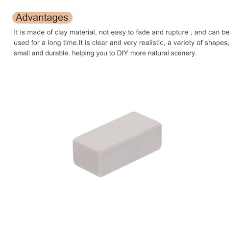 QUARKZMAN Miniaturziegel Ton Miniatur Wandziegel Modellbau Set für Modellbau Puppenhäuser Garten Grau Packung mit 100 Maßstab 1/12 29x13x10mm/1.14x0.51x0.39