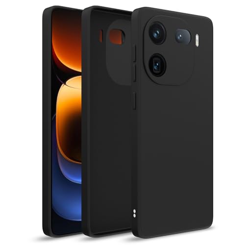 Image of Outlouders Back Cover for iQOO 12 5G | Camera Protection | Durable Soft Matte Silicone Bumper Case (Black)