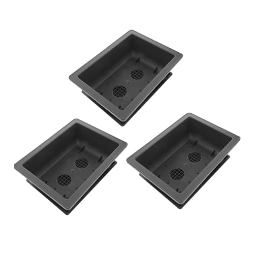 LIFKOME 3セット多肉植物鉢 長方形浅盆 加厚マット仕上げ トレイ付 植え付けや播種に 通気性と保湿機能 観葉植物インテリア用