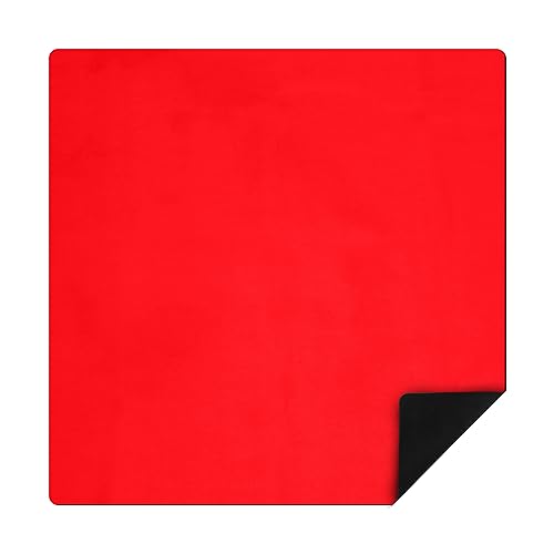 Buryeah 40 x 40 Inch Square Mahjong Mat for Table Domino Rubber Anti Slip Playmat Large Mahjong Table Mat Board Game Mah-Jong Pad Cover for Playing Paigow Poker Game Indoor Outdoor(Red)