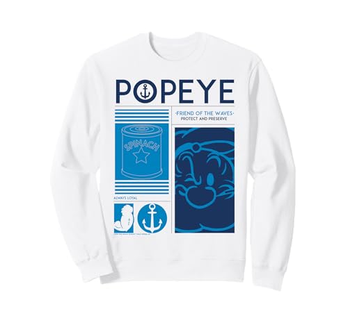 Popeye Sailor Man Spinach Friend Of The Waves Retro Comic Sweatshirt