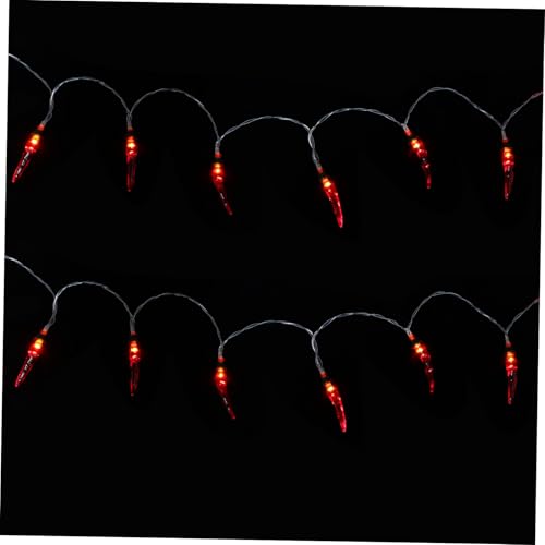 MAGICLULU Led Lichterkette Für Camping Und Terrasse Mit Roten Chili Lichtern Wetterfeste Markisenbeleuchtung Batteriebetrieben Ohne Batterien