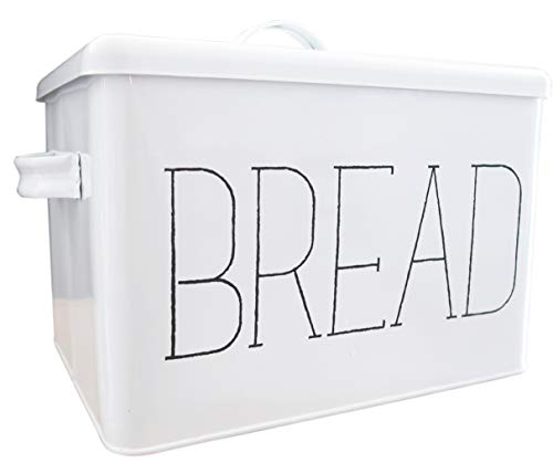 Farmhouse Metal Bread Box - Stylish Bread Boxes for Kitchen Counter - Vintage