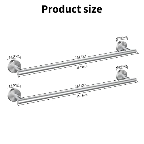 Cilee 2 Pieces Brushed Nickel Bathroom Towel Bar, 16 Inch Double Towel Racks,Bathroom Towel Holder Towel Hanger For Bathroom Stainless Steel Wall Mount #TOP1