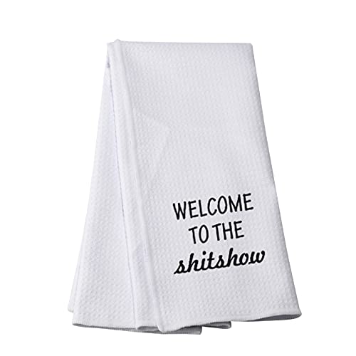 Pwhaoo Funny Kitchen Towels Welcome To The Shitshow Decorative Dish Towels With Sayings (Shitshow Towel) #TOP3