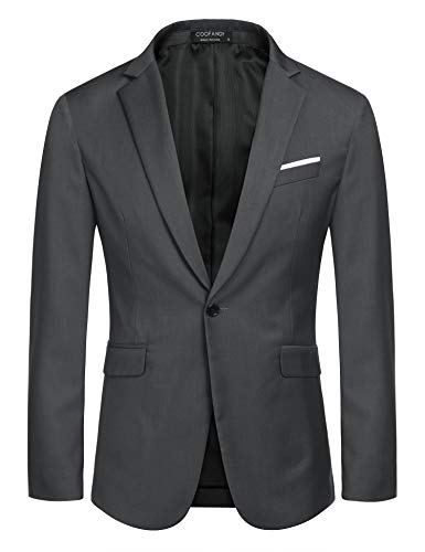image for COOFANDY Men Suit Jacket Linen Slim Fit Sport Coat Business Fashion Da