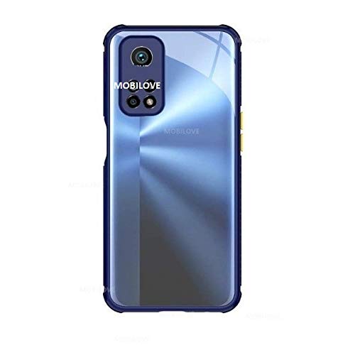 MOBILOVE Back Cover for Xiaomi Mi 10T 5G / Mi 10T Pro 5G | Miqilin Series Shock Proof Smooth Acrylic Silicone Hard Bumper Back Case Cover with Camera Protection (Blue)