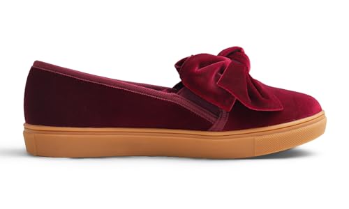 Image of FEVERSOLE Women's Casual Slip On Sneaker Fashion Bow Tie Loafer Flats