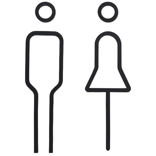 WC schild selbstklebend,Toilettenschild für Männer und Frauen modernes...