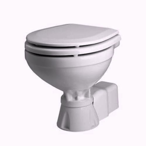 Inodoro marino eléctrico compacto y silencioso Johnson Pumps AquaT Compact Silent Electric Marine Toilet, 12 V, color blanco, material porcelana vítreo miniatura 3