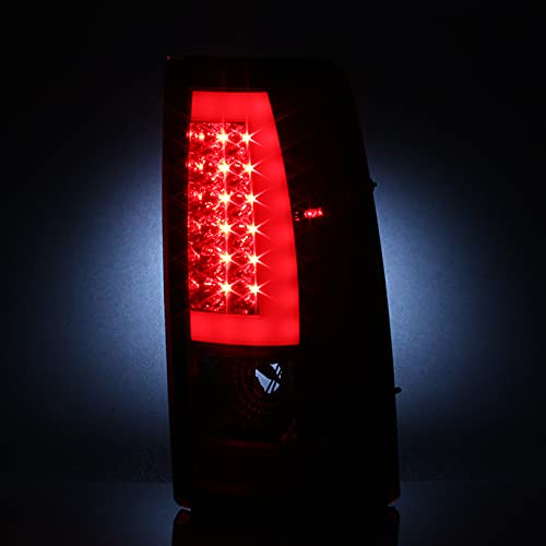 AKKON - Red Clear [Light Tube Bar] Fits 2003-2006 Silverado 1500/2500/3500 | 2007 Classic Model LED Tail Lights Brake Lamp Pair