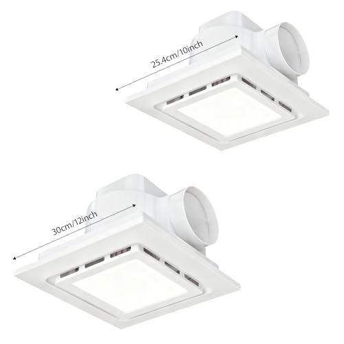 Luz de ventilador de baño de 10 pulgadas con extractor integrado de 105 CFM regulable 3